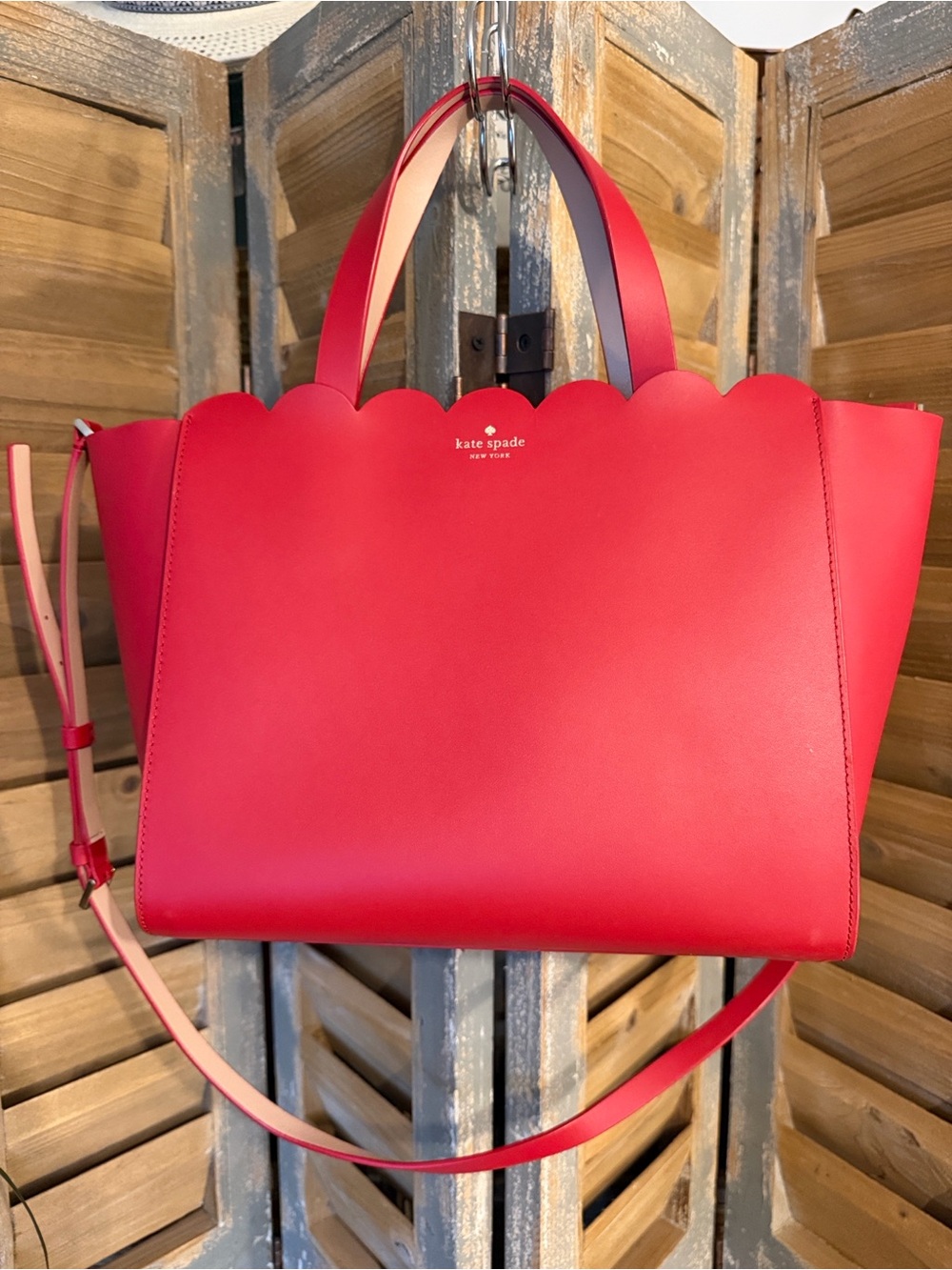 KATE SPADE RED Leather Tote Bag Excellent Condition